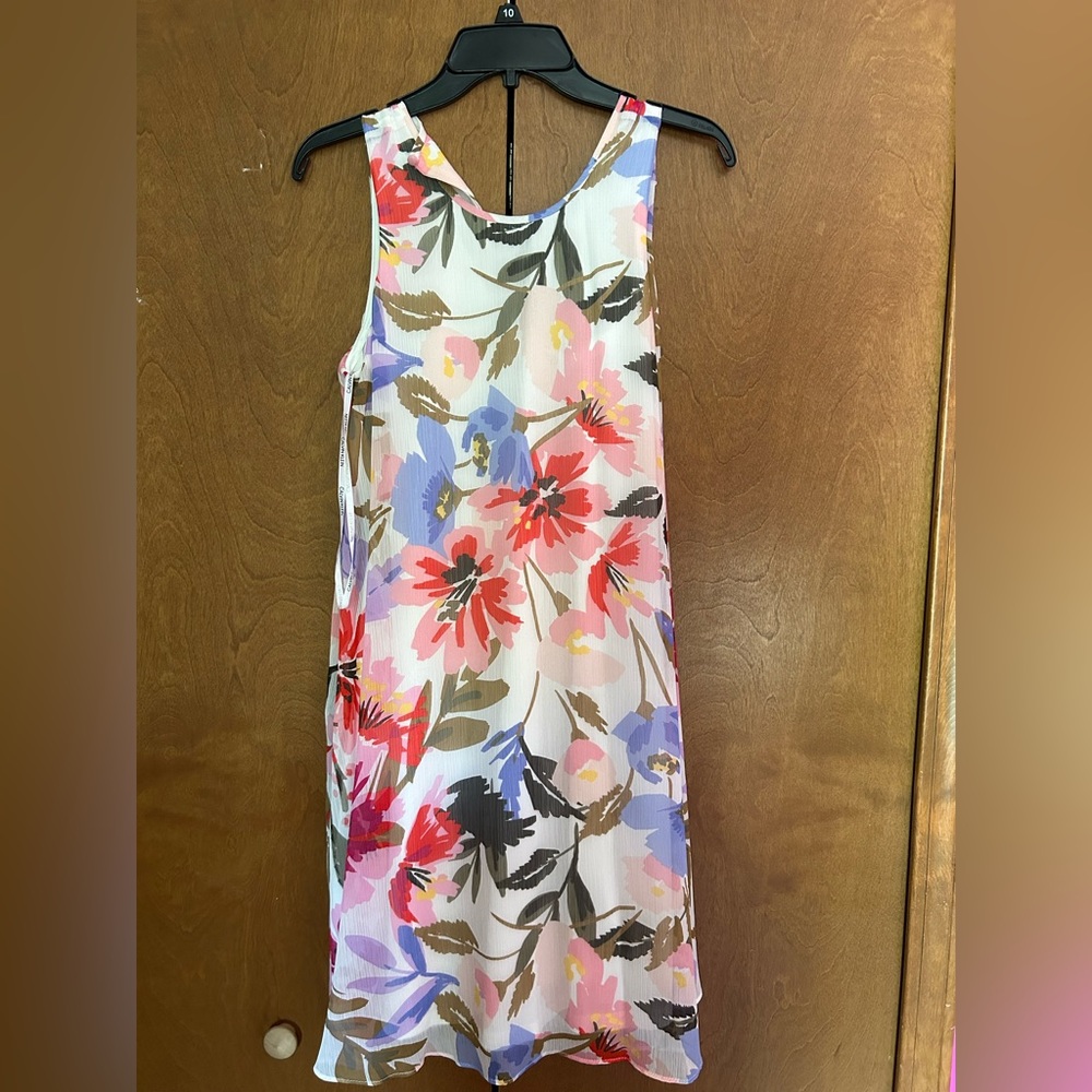CalvinKlein Floral print sleeveless summer dress.  Lined. size 10